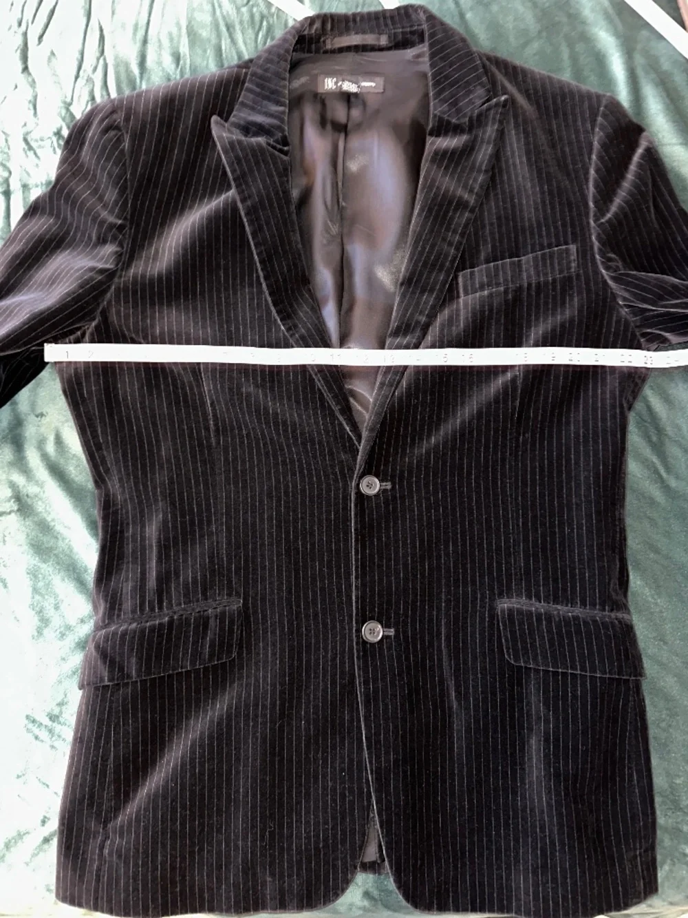 INC International Concepts men's black pinstripe velvet blazer Size 44L